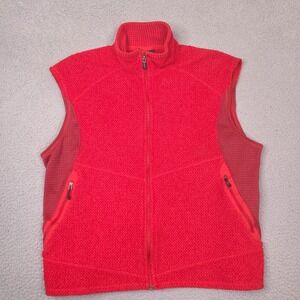 Patagonia Vest Men's XL Red Polar TeckFull Zip‎ Fleece Sherpa 25152 Vintage